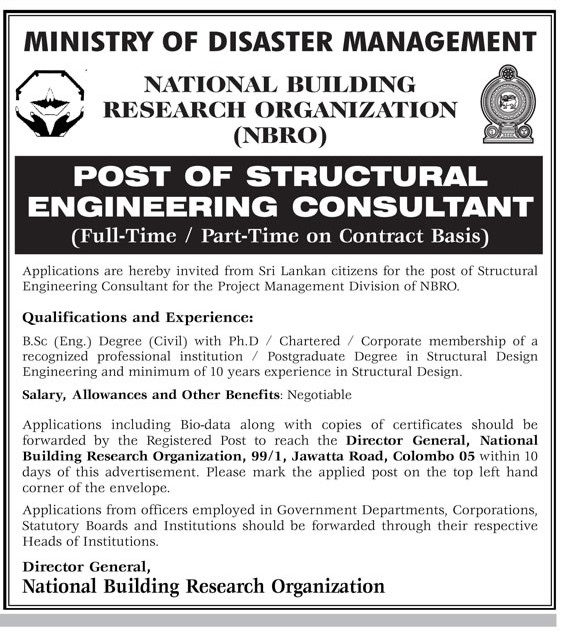 Structural Engineering Consultant - National Building Research Organization